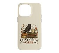 Custodia per iPhone 14 Pro Max Cozy Crow Cafe, design vintage per amanti del caffè autunnale