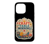 Custodia per iPhone 14 Pro Max Craft Table Morning cucito filato hobby