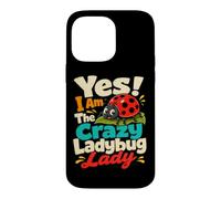 Custodia per iPhone 14 Pro Max Crazy Ladybug Lady Gardener Insetto Umorismo