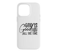 Custodia per iPhone 14 Pro Max Croce carina con scritta in lingua inglese "God Is Good All The Time"