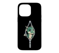 Custodia per iPhone 14 Pro Max Cute Baby Dragon Sbirciando Zipper Fantasy Creatura