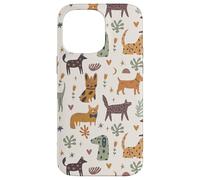 Custodia per iPhone 14 Pro Max Cute Dog Lover Theme Boho Aesthetic Retro Pet Pattern
