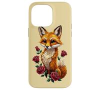 Custodia per iPhone 14 Pro Max Cute Fox Roses Foresta Animale Volpe Rossa Fiori