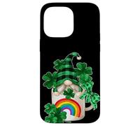 Custodia per iPhone 14 Pro Max Cute Green Shamrock With Coffee Gnome For St. Paddys Day