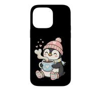 Custodia per iPhone 14 Pro Max Cute Penguin Hot Cocoa Winter Beanie Scarf Socks