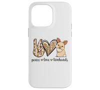 Custodia per iPhone 14 Pro Max Cute Womens Girls Kawaii Peace Love Lionhead Rabbit Lover