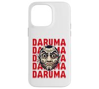 Custodia per iPhone 14 Pro Max Daruma Maschera Rossa Testo Art Ripeti Espressione Grass