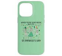 Custodia per iPhone 14 Pro Max Dead Inside St Patricks Day Dancing Skeletons Lucky Clover