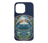 Custodia per iPhone 14 Pro Max Design Art Nouveau Blue Crab Sea Life