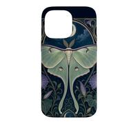 Custodia per iPhone 14 Pro Max Design Art Nouveau Luna Moth Moon Morning Glory