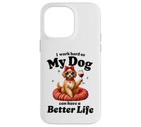 Custodia per iPhone 14 Pro Max Design divertente per gli amanti dei cani con grafica del vino