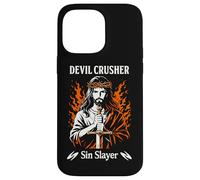 Custodia per iPhone 14 Pro Max Diavolo Crusher Sin Slayer Gesù Guerra Spirituale Cristiana