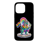 Custodia per iPhone 14 Pro Max Dino Q'ueen arcobaleno forte e orgoglioso