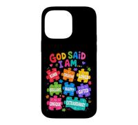 Custodia per iPhone 14 Pro Max Dio ha detto che sono puzzle colorati affermazioni consapevolezza autismo