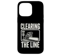 Custodia per iPhone 14 Pro Max Disco Golf Clearing The Line Chainsaw Disc Giocatore di golf