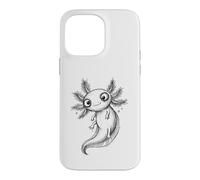 Custodia per iPhone 14 Pro Max Disegno disegnato a mano carino Axolotl Doodle Line Art Pet Drawing