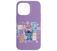 Custodia per iPhone 14 Pro Max Disney Stitch & Angel Spring Easter Friendly Flower Faces