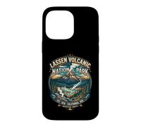 Custodia per iPhone 14 Pro Max Distintivo da viaggio retrò del Parco Nazionale Vulcanico della California di