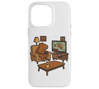 Custodia per iPhone 14 Pro Max Divertente Capybara Gamer Meme Accogliente Animale Gioco Scherzo Retro Gioco
