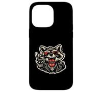 Custodia per iPhone 14 Pro Max Divertente e fresco Raccoon Rock On Hand Sign Rockstar Tour Graphic