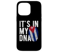 Custodia per iPhone 14 Pro Max Divertente è nel mio DNA Cuba bandiera impronta digitale