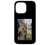Custodia per iPhone 14 Pro Max Divertente meme per selfie con gatto pasquale con coniglietto per adulti e bambini