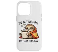 Custodia per iPhone 14 Pro Max Do Not Disturb Coffee Sloth Cute Funny Morning Mood tees