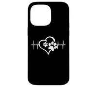 Custodia per iPhone 14 Pro Max Dog Mom Cute Dog Paw Print Heart Black