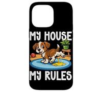 Custodia per iPhone 14 Pro Max Dog My House My Rules Amante dei cani Divertente proprietario di cani Barzellette per animali domestici