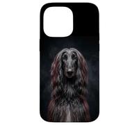 Custodia per iPhone 14 Pro Max dolce elegante nero afghano cane ironia levriero