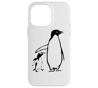 Custodia per iPhone 14 Pro Max Due pinguini padre e il bambino pinguino