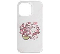 Custodia per iPhone 14 Pro Max Easter Bunny Pink Sakura Flower Cute Japanese Cherry Blossom