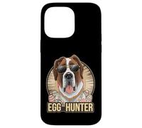 Custodia per iPhone 14 Pro Max Easter Bunny Saint Bernard Egg Hunter Amante dei cani