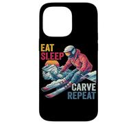 Custodia per iPhone 14 Pro Max Eat Sleep Carve Repeat - Ski driver Sunset Ski Design