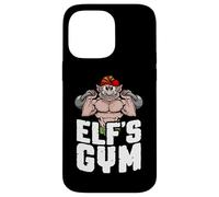 Custodia per iPhone 14 Pro Max Elf's Gym Kettlebell Bodybuilder Allenamento di Natale