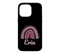 Custodia per iPhone 14 Pro Max Erin Nome Personalizzato Divertente Donne Rosa Arcobaleno Erin