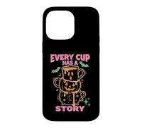 Custodia per iPhone 14 Pro Max Every Cup Has A Story Halloween Coffee Lover Mug Stack