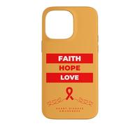 Custodia per iPhone 14 Pro Max Faith Hope Love Heart Disease Awareness Nastro rosso