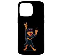 Custodia per iPhone 14 Pro Max Fantastica grafica Rottweiler Rock on Funny Dog Lover, mano rosa