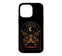 Custodia per iPhone 14 Pro Max Fasi falena della luna Mezzaluna Retro Spirituale