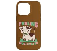 Custodia per iPhone 14 Pro Max Feeling Moo-tivated Carino Mucca Pun Motivazione
