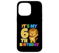 Custodia per iPhone 14 Pro Max Festa a tema Lion Safari Jungle It's My 6th Birthday Age 6