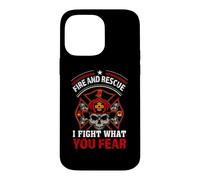 Custodia per iPhone 14 Pro Max Fire and Rescue I Fight What You Fear Brave Firefighter