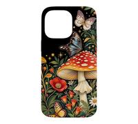 Custodia per iPhone 14 Pro Max Flora di funghi Amanita botanici vintage