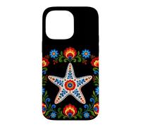 Custodia per iPhone 14 Pro Max Floreale Stella Marina Folk Art Motivi Fiori