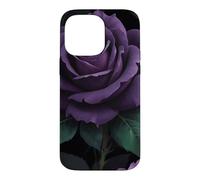 Custodia per iPhone 14 Pro Max Foglie di mezzanotte rosa viola scuro