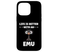 Custodia per iPhone 14 Pro Max Funny animals Emus bird quote life is better with an emu