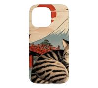 Custodia per iPhone 14 Pro Max Gatto assonnato giapponese che dorme al tempio