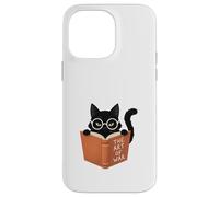 Custodia per iPhone 14 Pro Max Gatto Nero Legge L'Arte della Guerra Divertente
