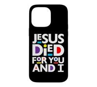 Custodia per iPhone 14 Pro Max Gesù è morto per te e io cristiano Natale cristiano divertimento pasquale